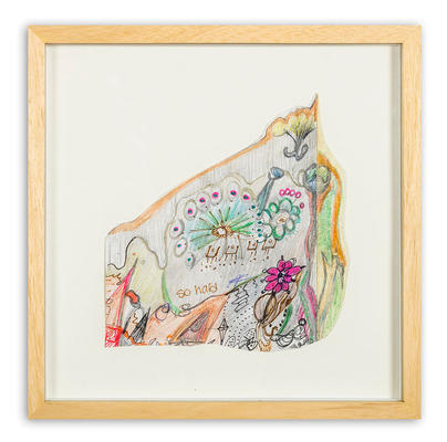 Técnica tinta y lápiz sobre papel, 26 x 26 cm